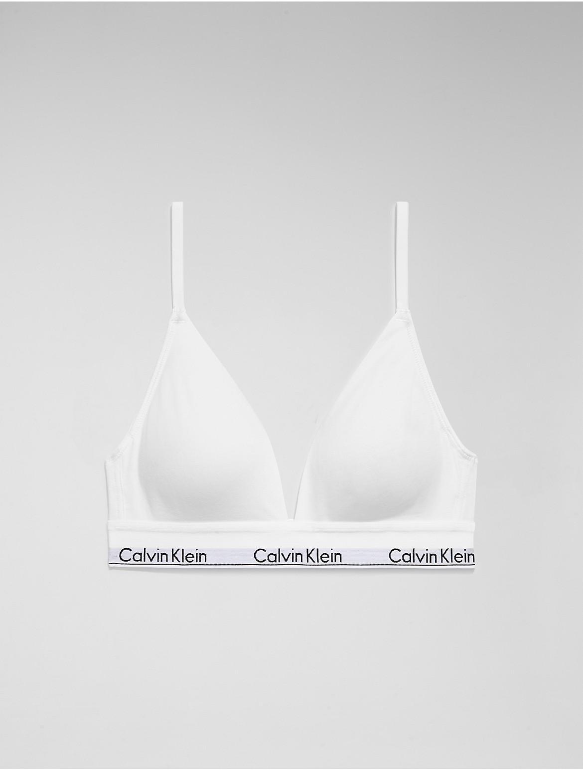 Calvin Klein Underwear Modern Cotton Lightly Lined Triangle Bra (White) Women's Bra Product Image