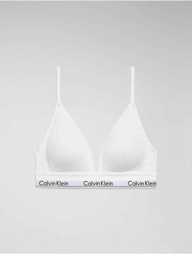 Calvin Klein Womens Modern Cotton Lightly Lined Triangle Bralette - White - M Product Image