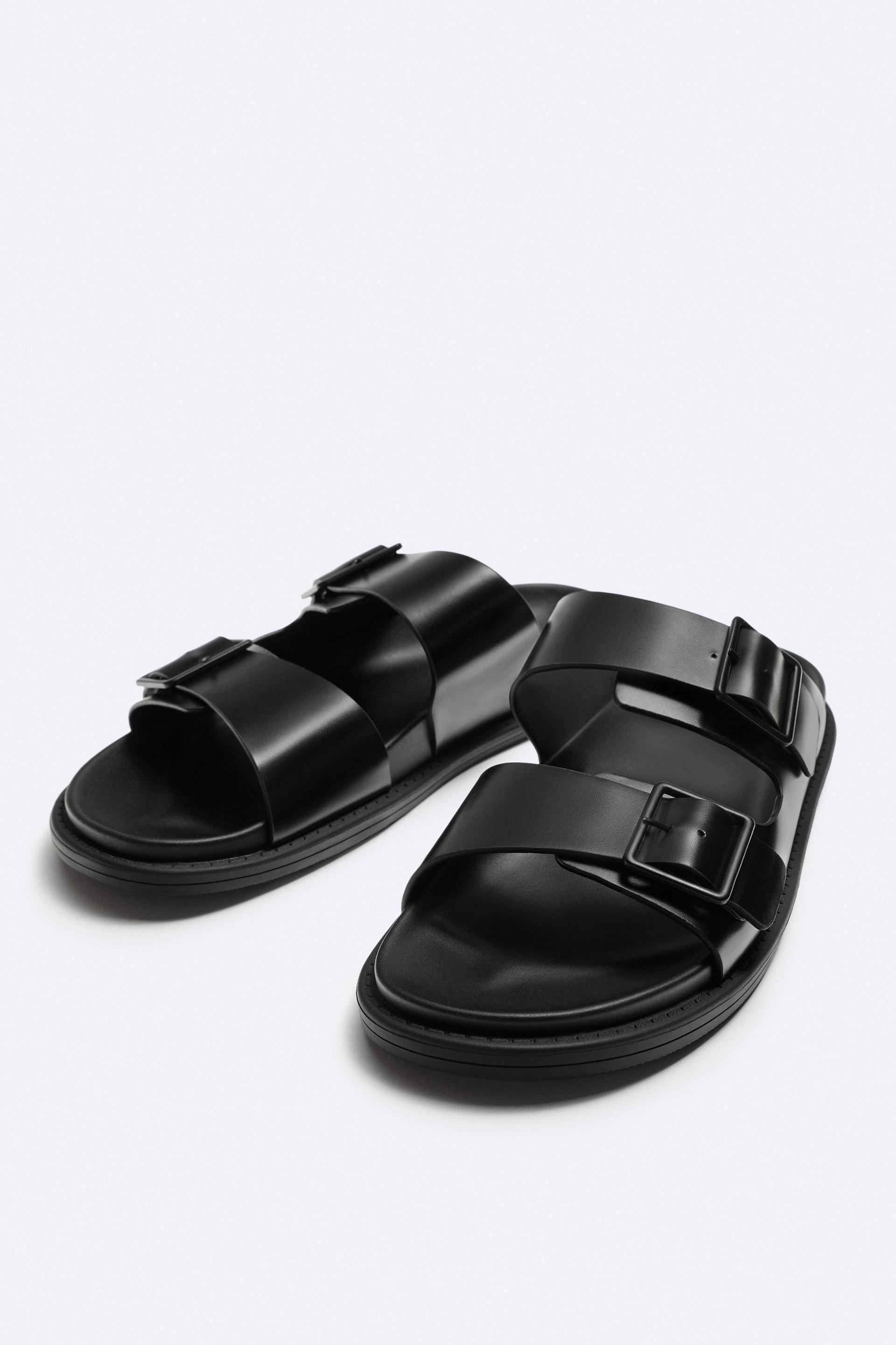 DOUBLE STRAP BUCKLE SANDALS Product Image
