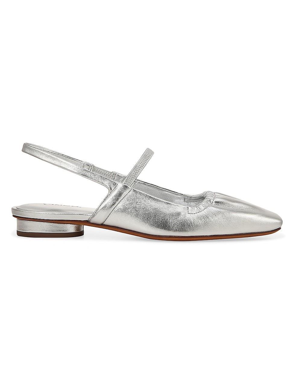 Womens Venice Metallic Leather Slingback Flats Product Image