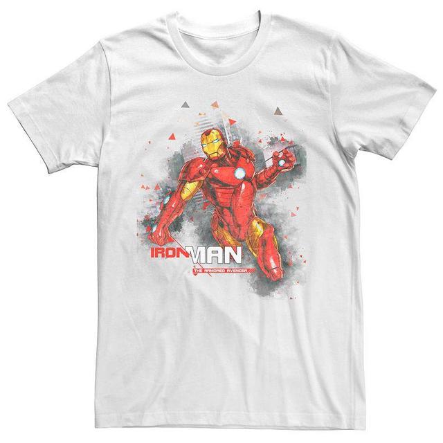 Mens Marvel Iron Man Watercolor Splatter Portrait Tee Product Image