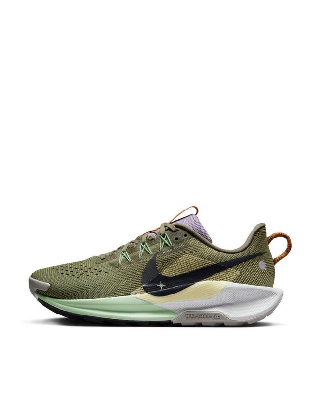 Nike Running Reactx Pegasus Trail 5 sneakers in dark green and multi Product Image