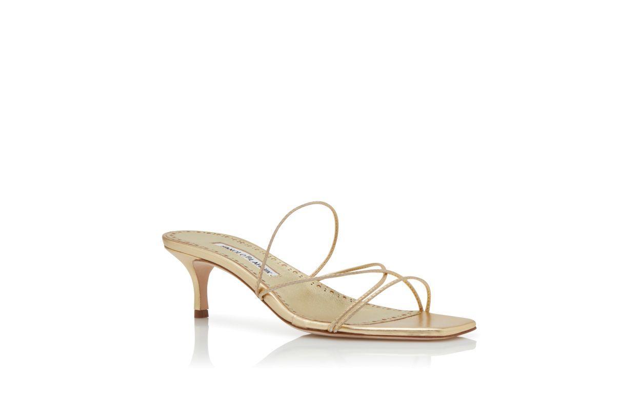 NINFEMU Gold Nappa Leather Open Toe Mules Product Image