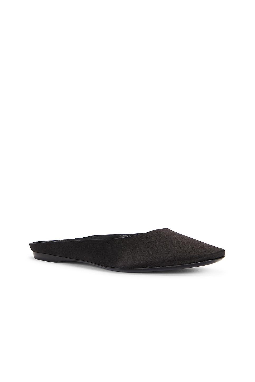 Saint Laurent Lido Flat Slipper in Black Product Image