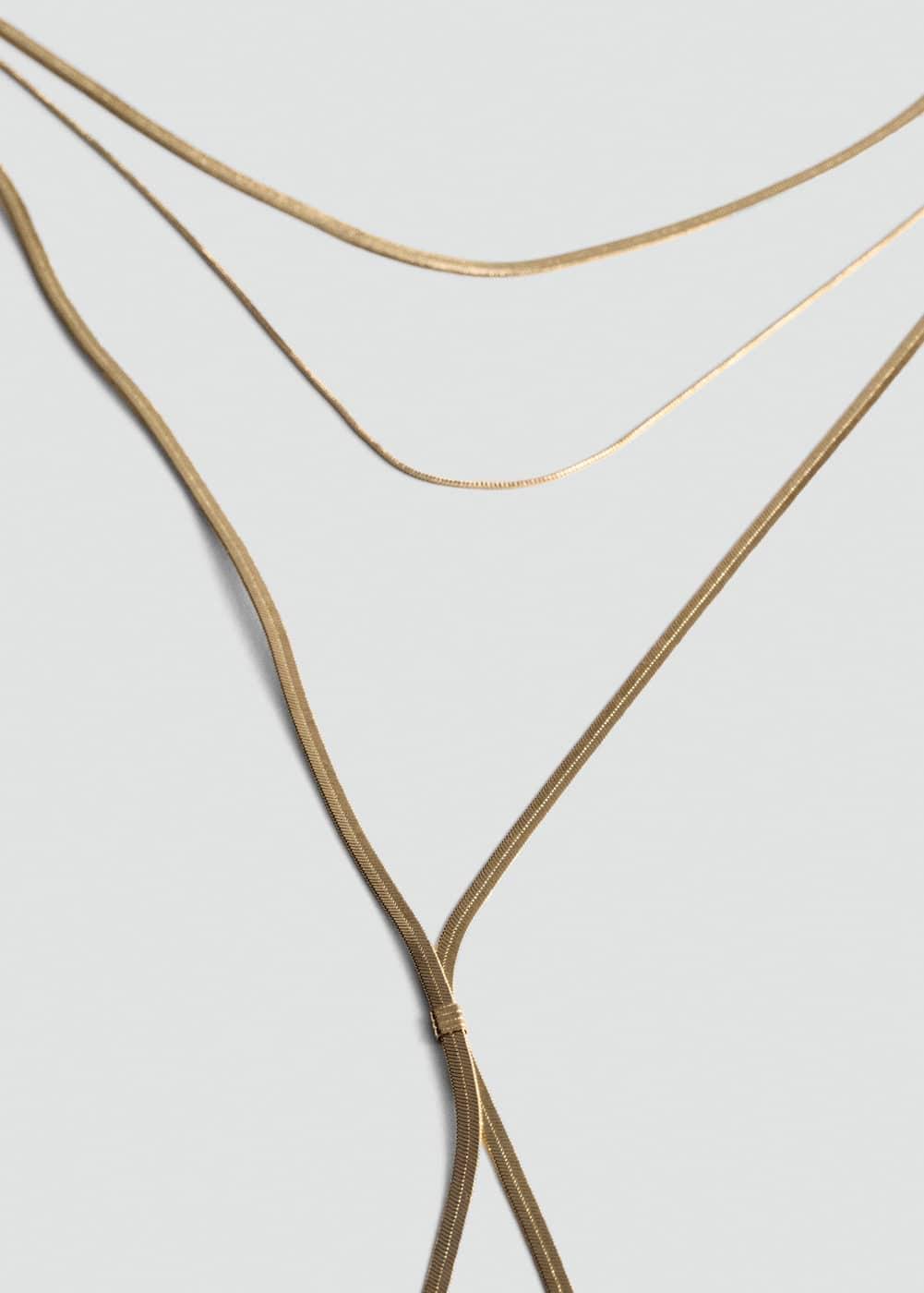 Long triple necklace - Women | MANGO USA Product Image