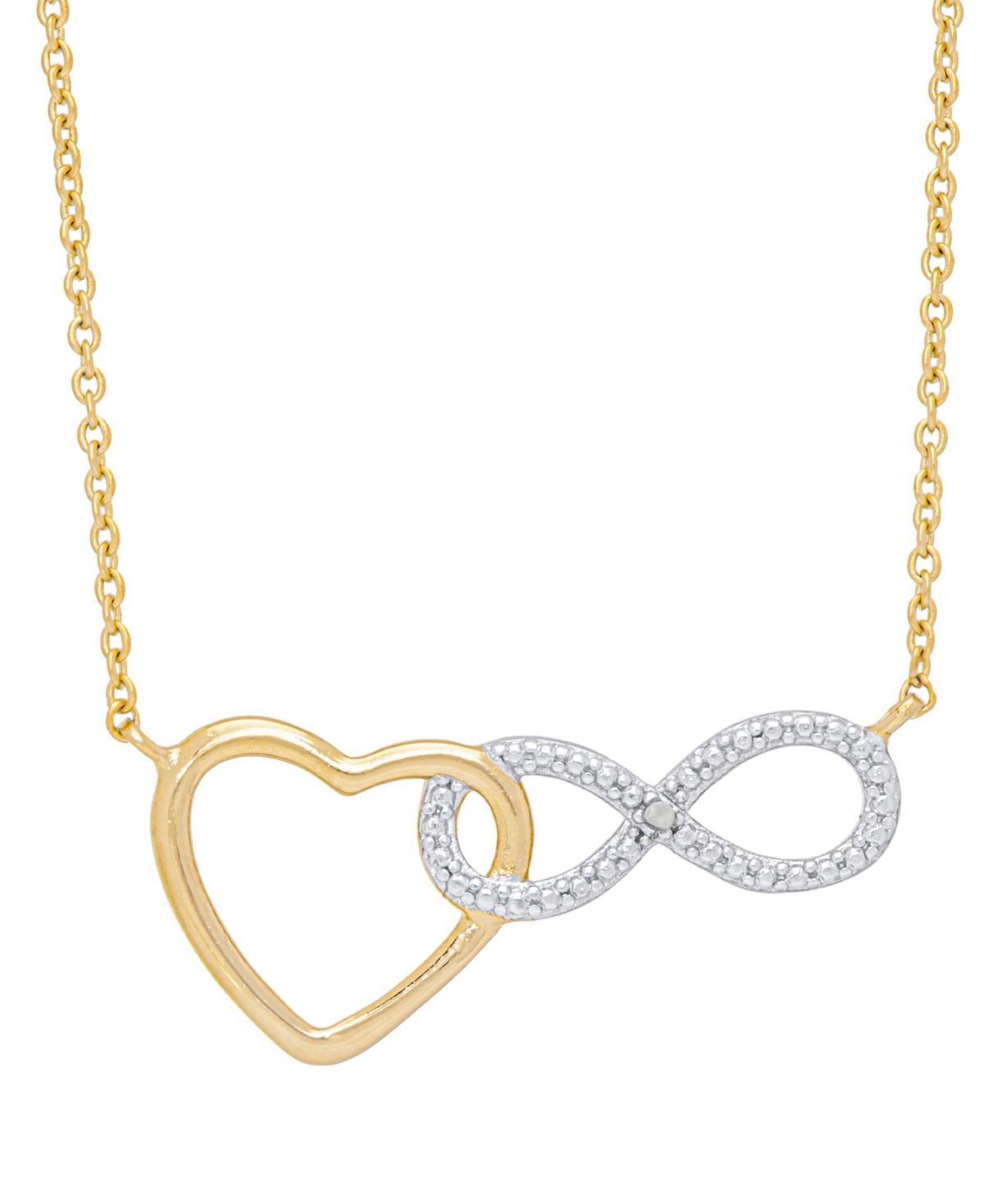 Macys Womens Diamond Accent Heart and Infinity Necklace Product Image