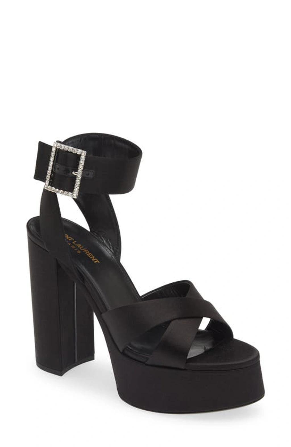 Bianca Satin Buckle Platform Sandals product image