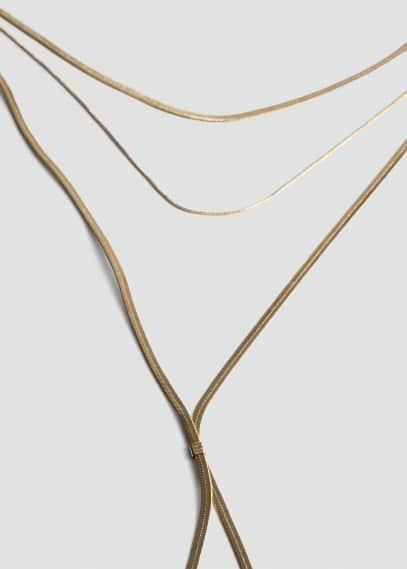 Long triple necklace - Women | MANGO USA Product Image