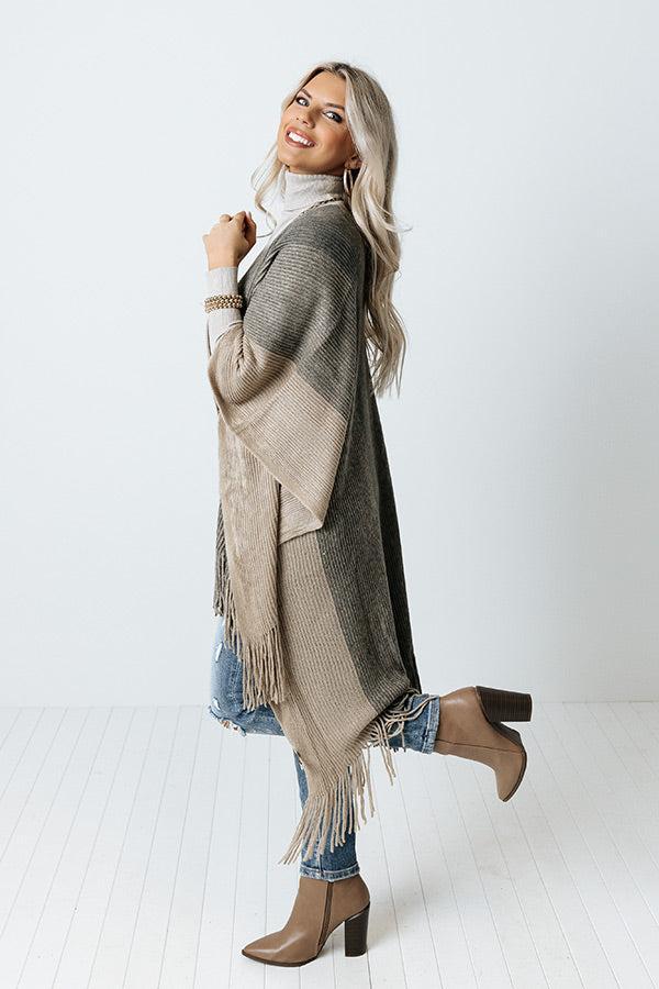 Snowy Dawn Poncho In Beige Product Image