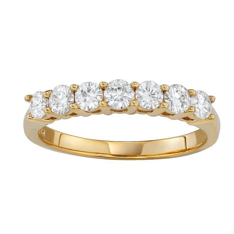 Charles & Colvard Moissanite Seven Stone Band, Yellow, 9 Product Image