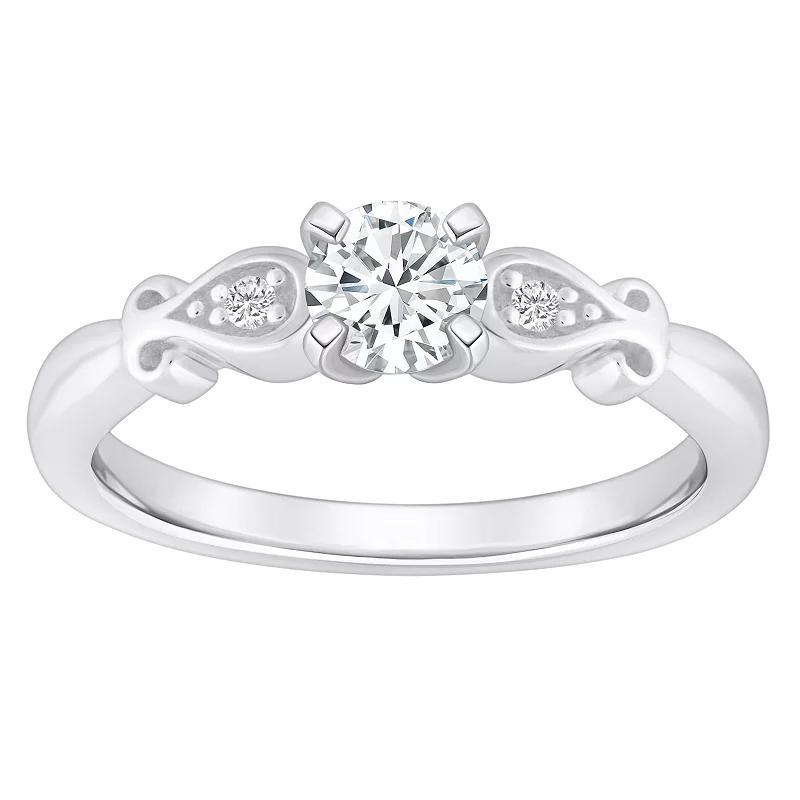 Alyson Layne 14k Gold 1/2 Carat T.W. Diamond Round Engagement Ring, Womens White Gold Product Image