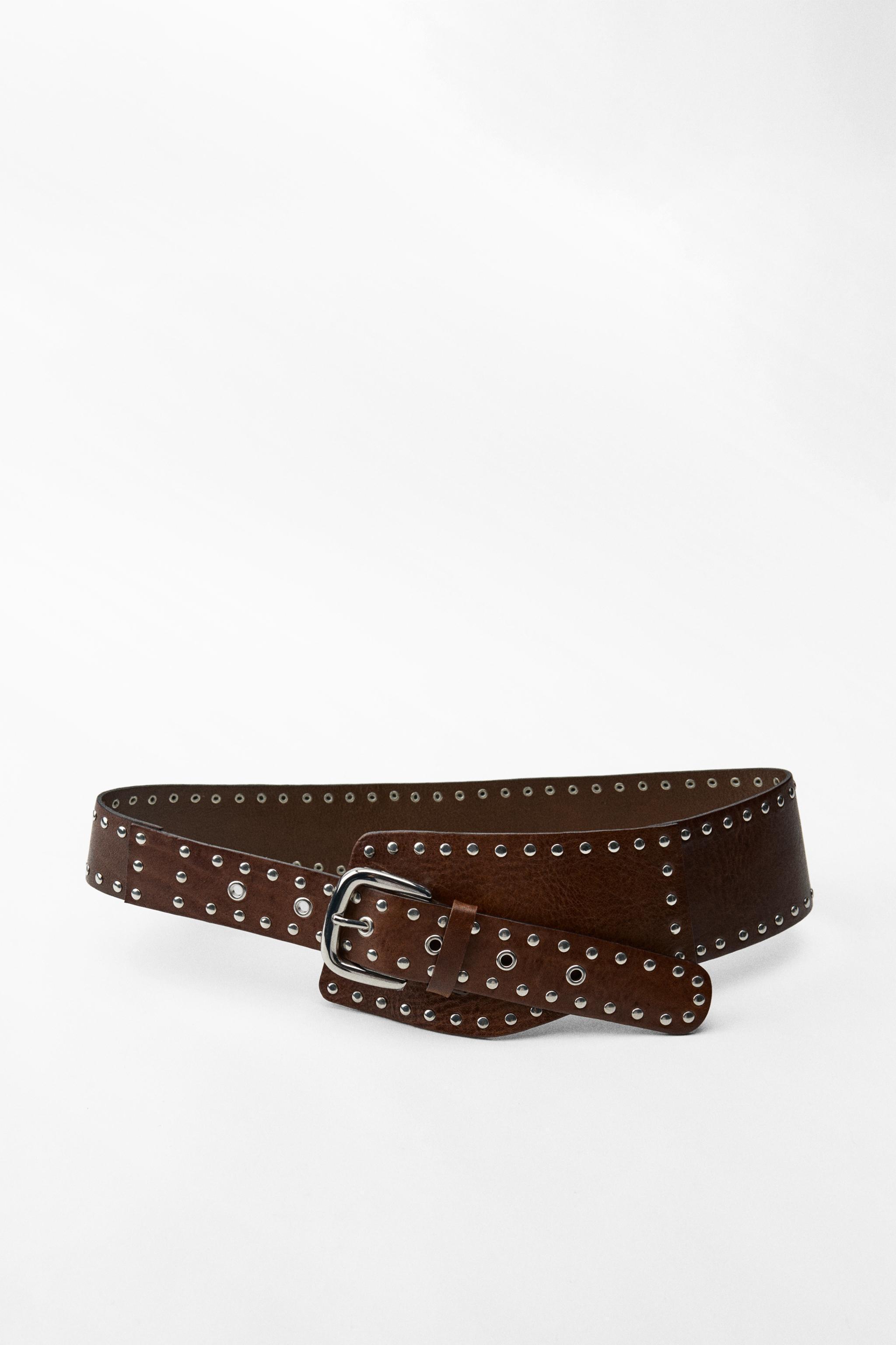 STUDDED LEATHER SASH BELT Product Image