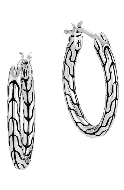 Womens Classic Chain Sterling Silver Hoops Product Image