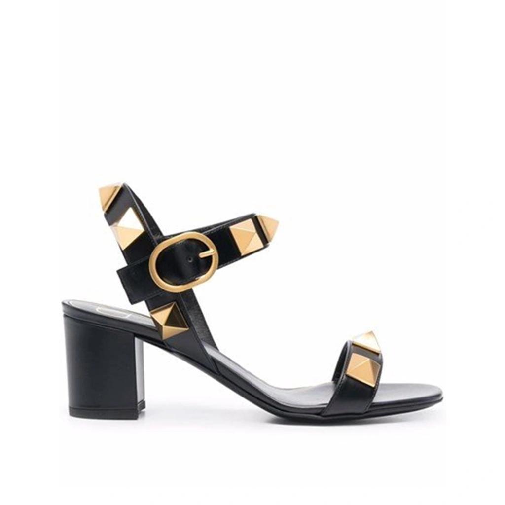 Black Roman Stud Block Heel Sandals Product Image