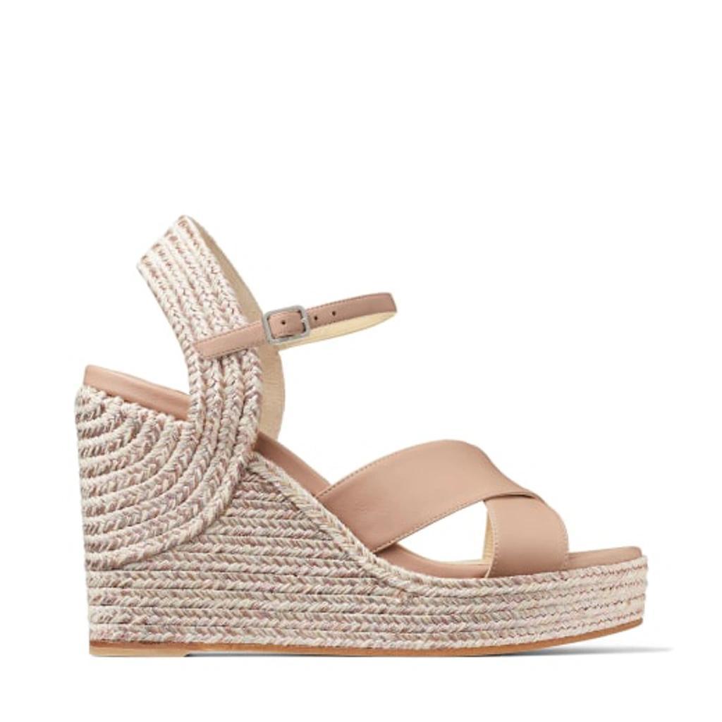 JIMMY CHOO Dellena 100mm Wedge Sandals In Pink Product Image