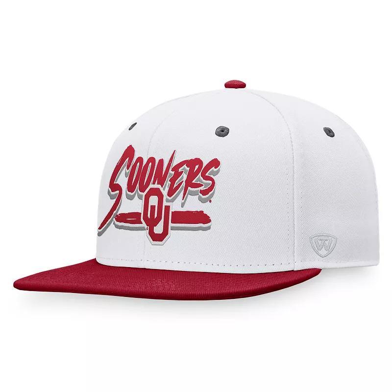 Mens Top of the World Gray/Cardinal Oklahoma Sooners Sea Snapback Hat Product Image