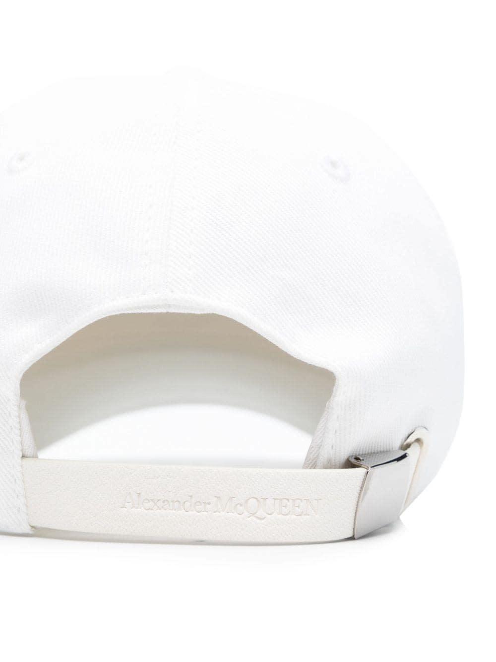 Embroidered-motif Cotton Cap In Weiss Product Image