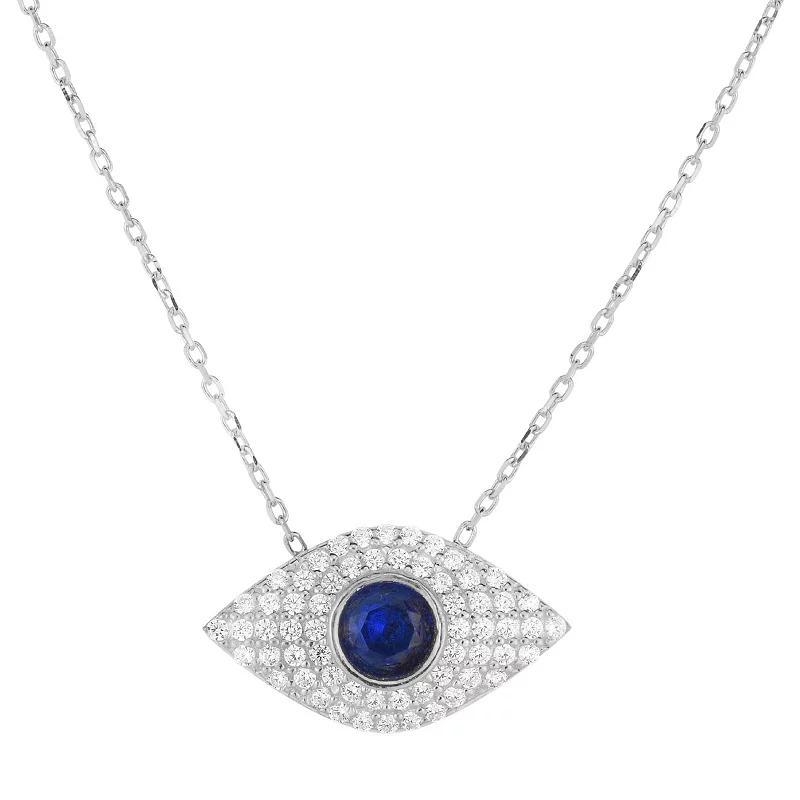 Sunkissed Sterling 14k Gold Over Silver Cubic Zirconia Evil Eye Necklace, Womens Gold Tone Product Image