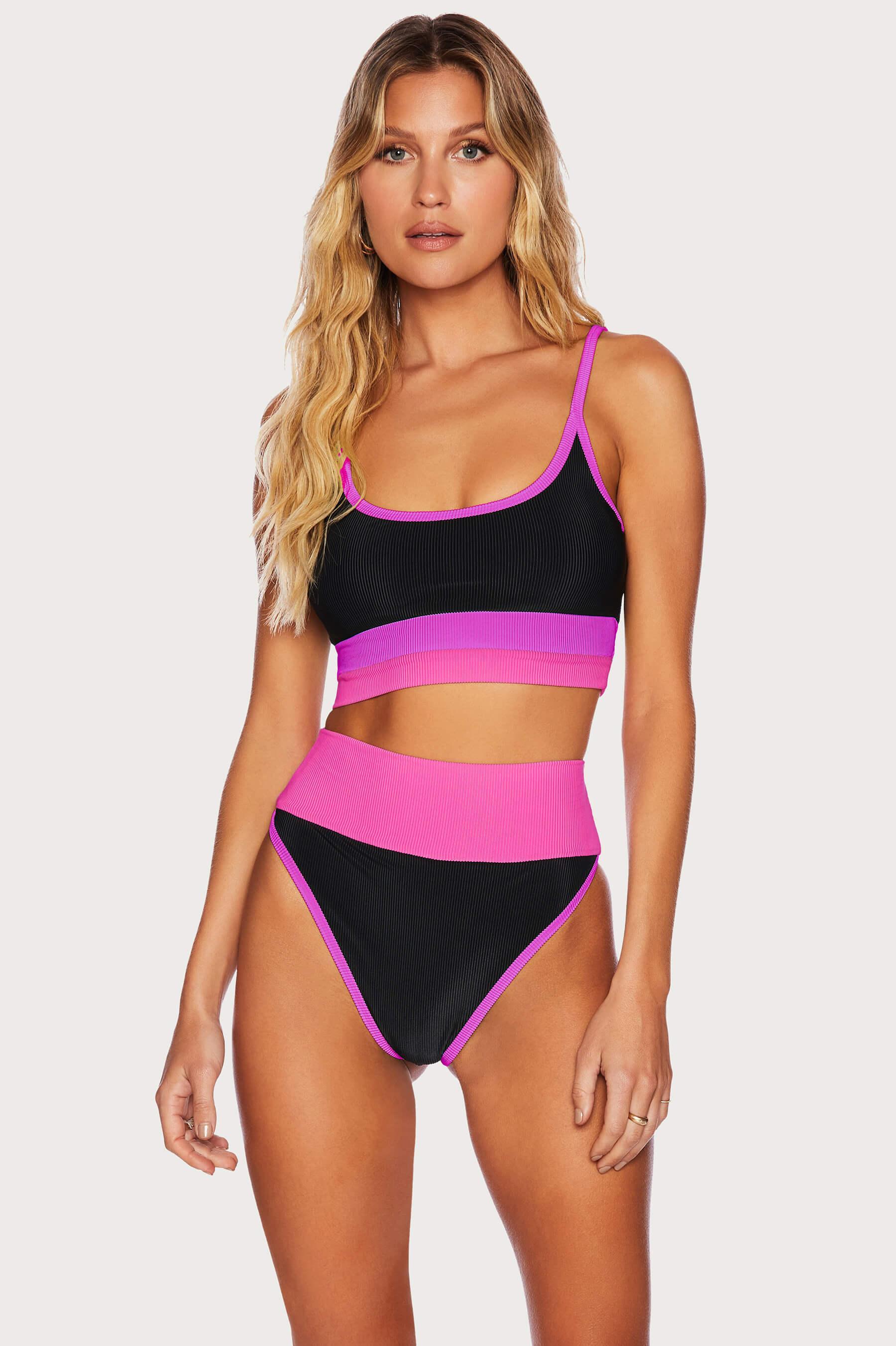 Eva Top Vivid Violet Colorblock Product Image