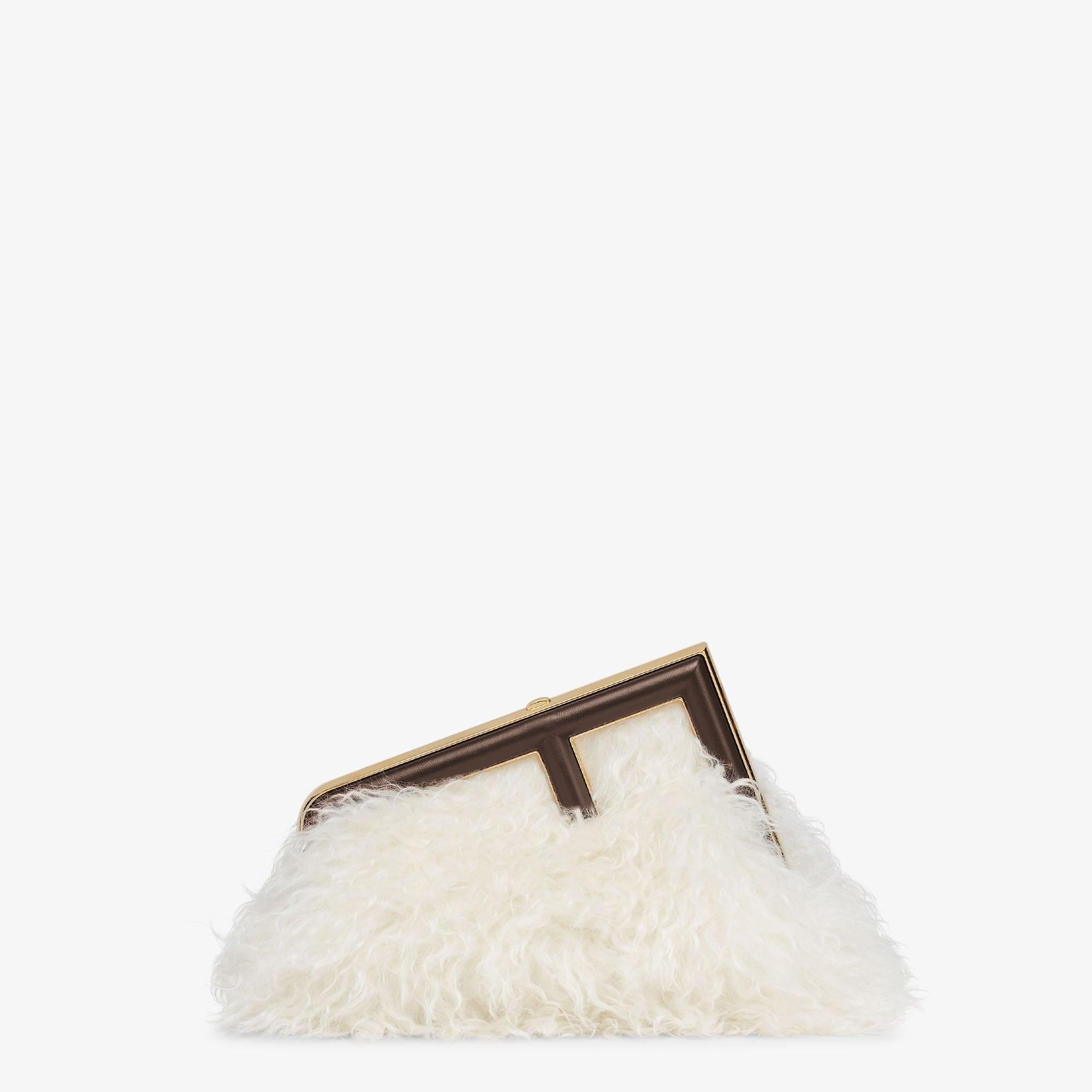 Fendi First SmallWhite mohair wool bag Product Image