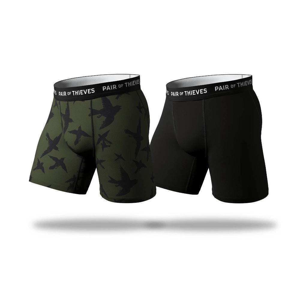 Pair of Thieves Mens Bird Print Super Fit Boxer Briefs 2pk - Dark M Product Image