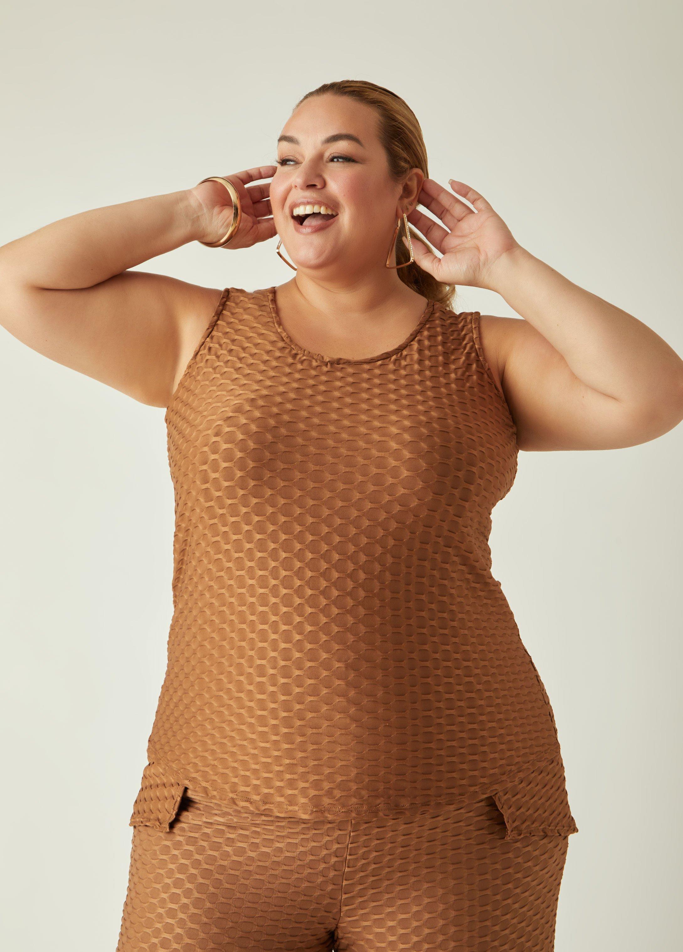 Plus Size Honeycomb Hi Low Tank Ashley Stewart Product Image