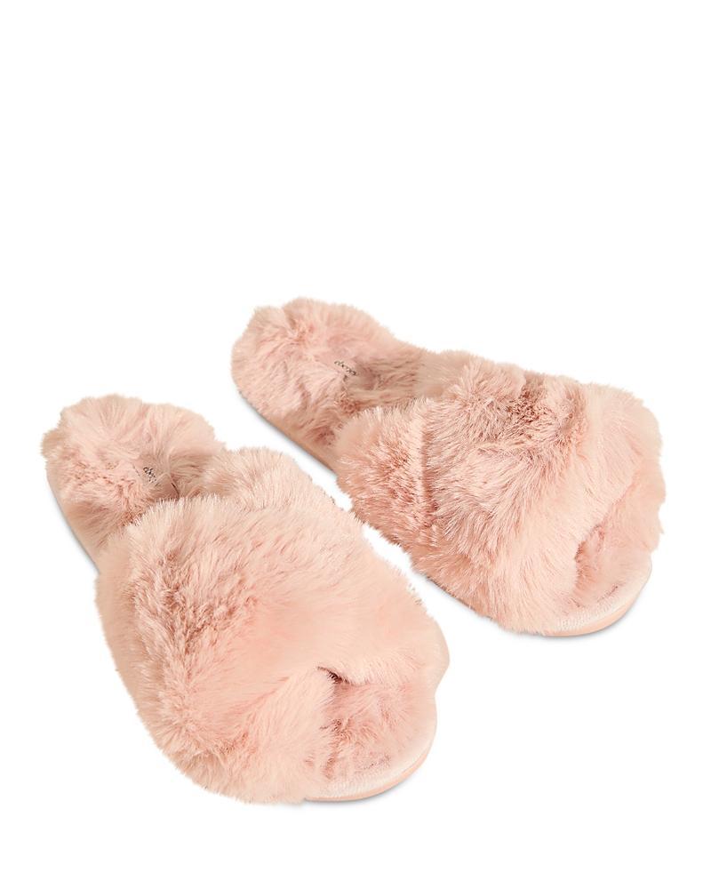 Womens Crisscross Plush Slippers Product Image