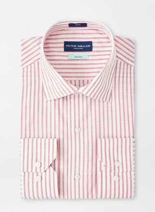 Peter Millar Mens Summer Chambray Chateau Stripe Sport Shirt | Color: Cliffside Villa | Size: S Product Image