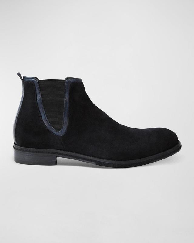 Jo Ghost Men's Natural Suede & Leather Chelsea Boot - Size: 8D - NAVY Product Image