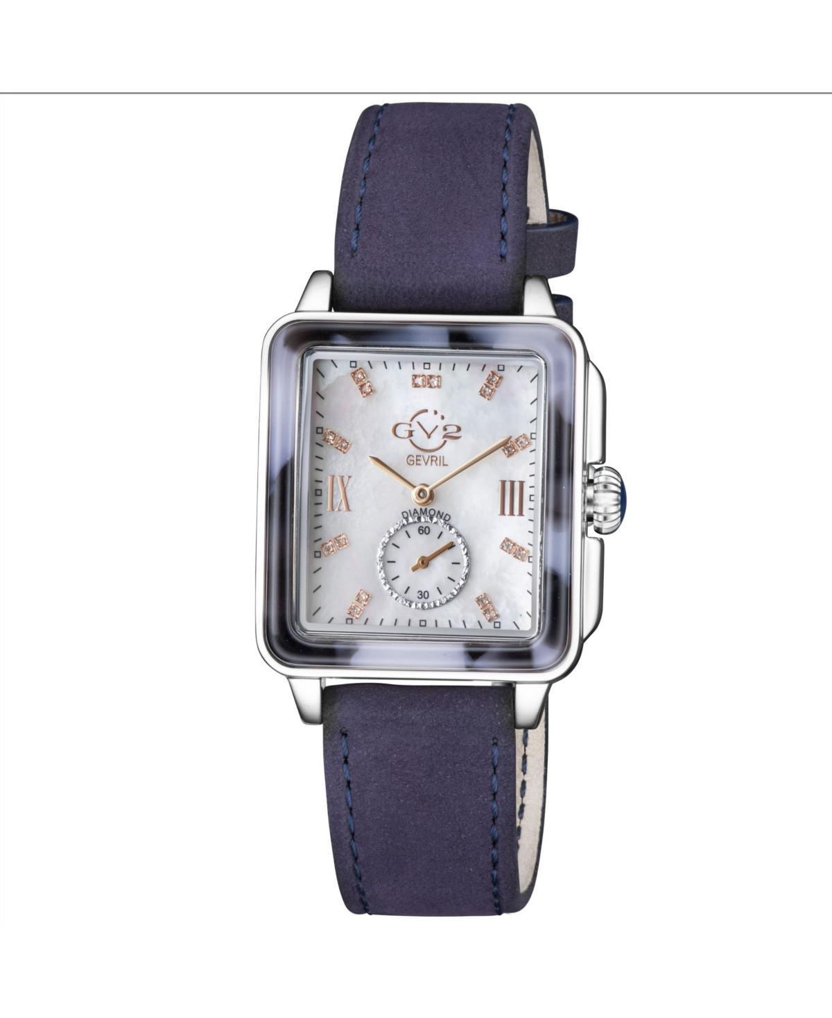 GV2 Womens Bari Tortoise Blue Leather Swiss Quartz Strap Watch 34 mm Product Image