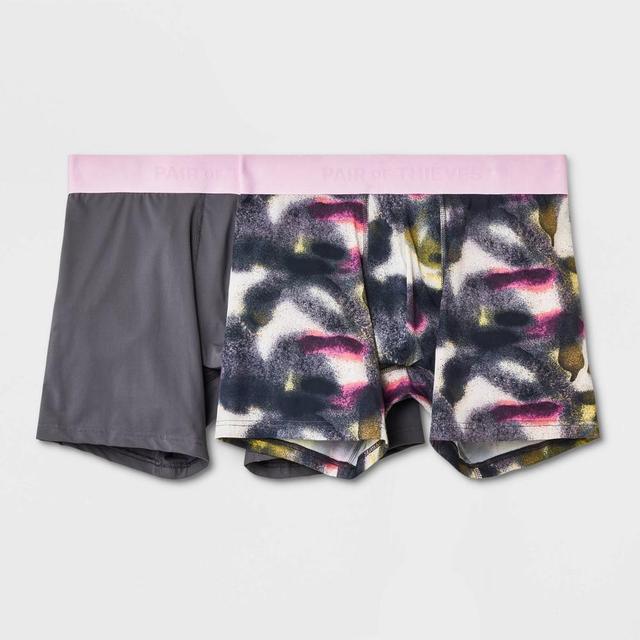 Pair of Thieves Mens Hustle Tie-Dye Boxer Briefs 2pk Gray L Product Image