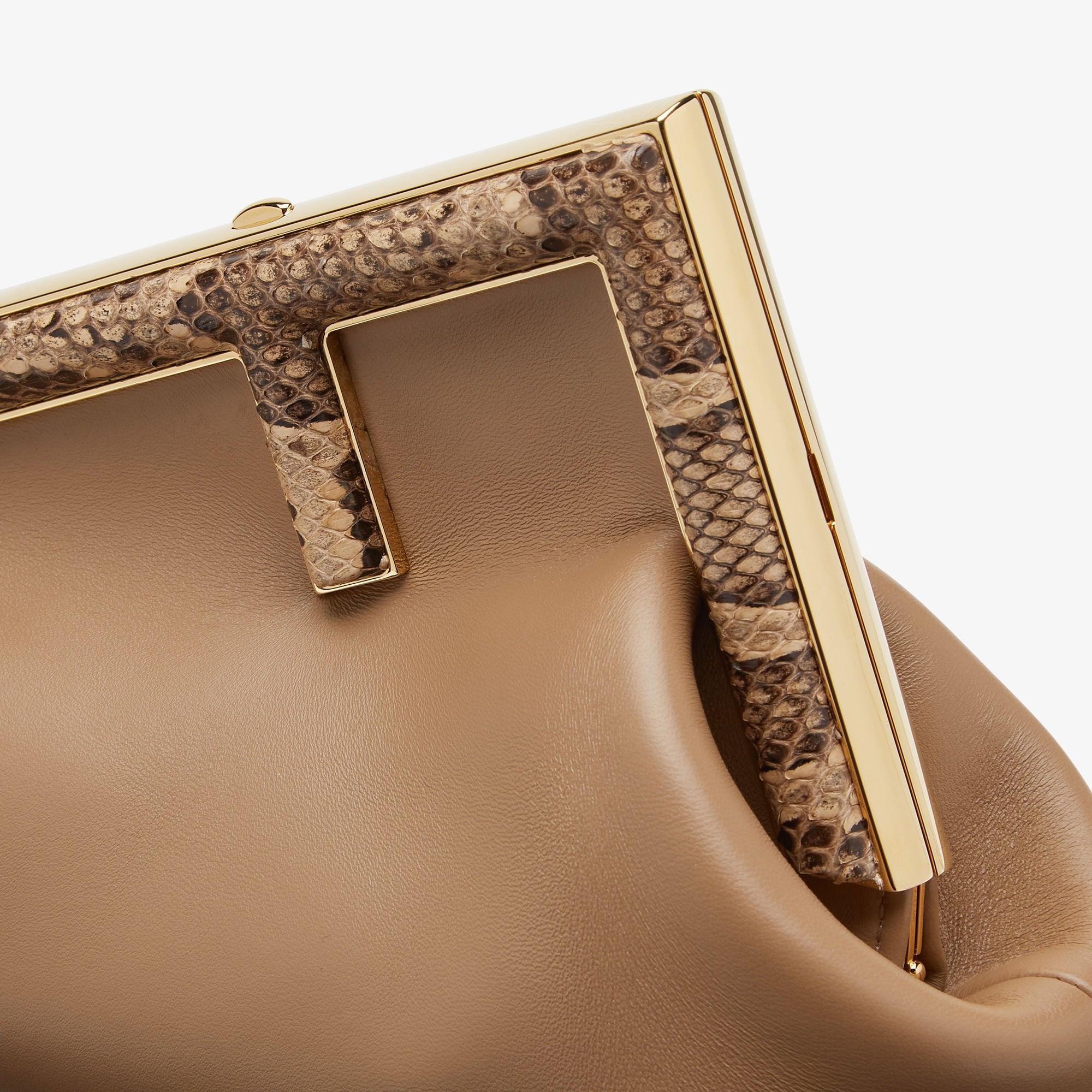 Fendi First SmallBeige leather bag with exotic details Product Image