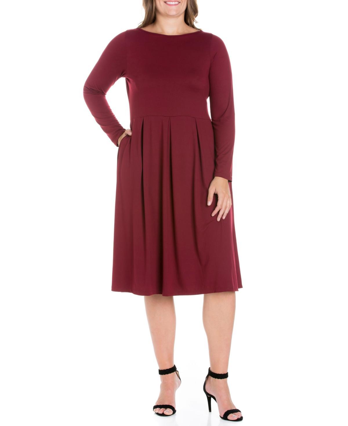 Womens Plus Size Fit and Flare Midi Dress Product Image