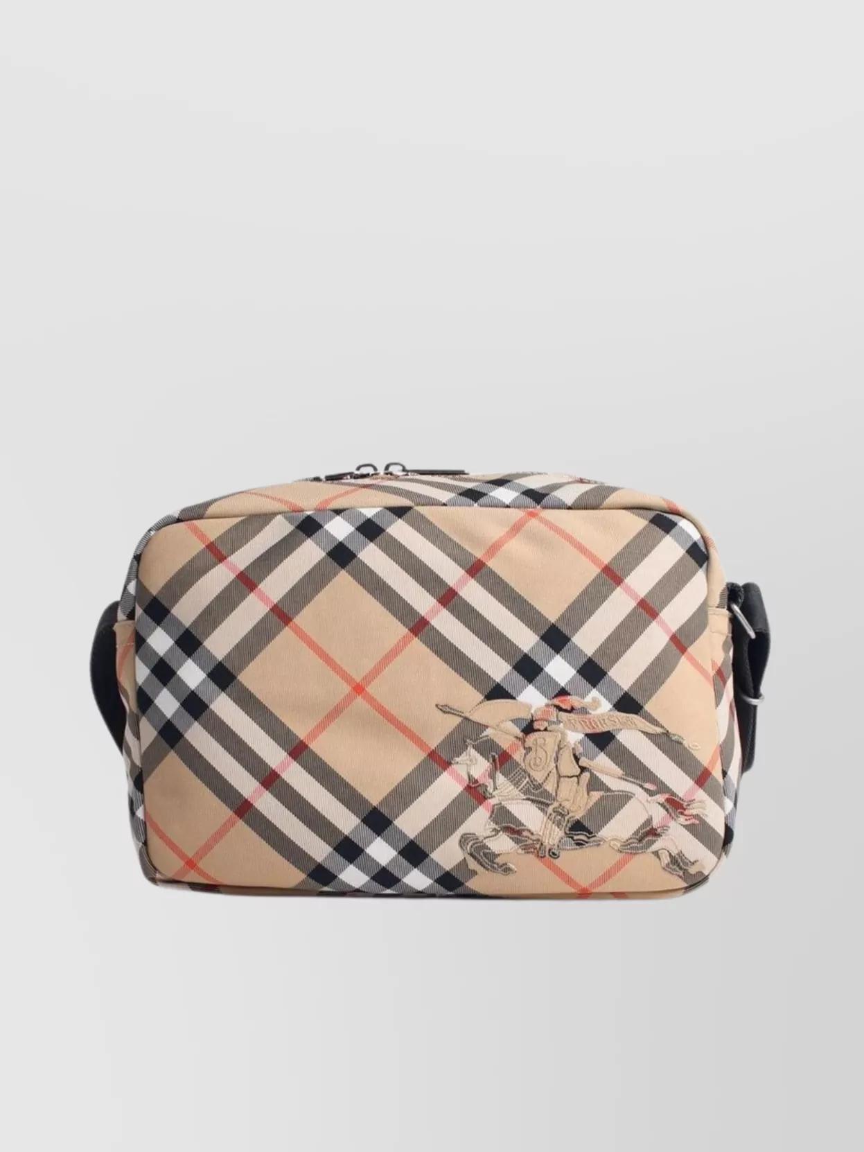 BURBERRY 'checked Bag' Polyester Blend Room In Neutrals Product Image