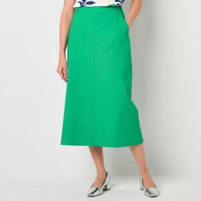 Liz Claiborne Womens Mid Rise Midi A-Line Skirt Product Image