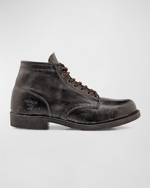 Mens Prison Lace-Up Leather Ankle Boots Product Image