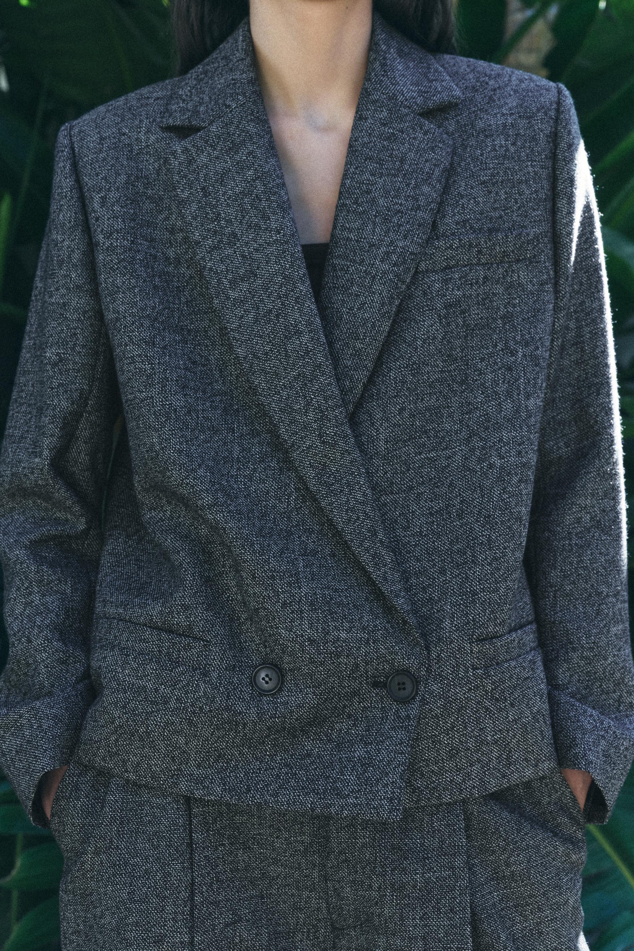 100% WOOL STRUCTURED BLAZER ZW COLLECTION Product Image