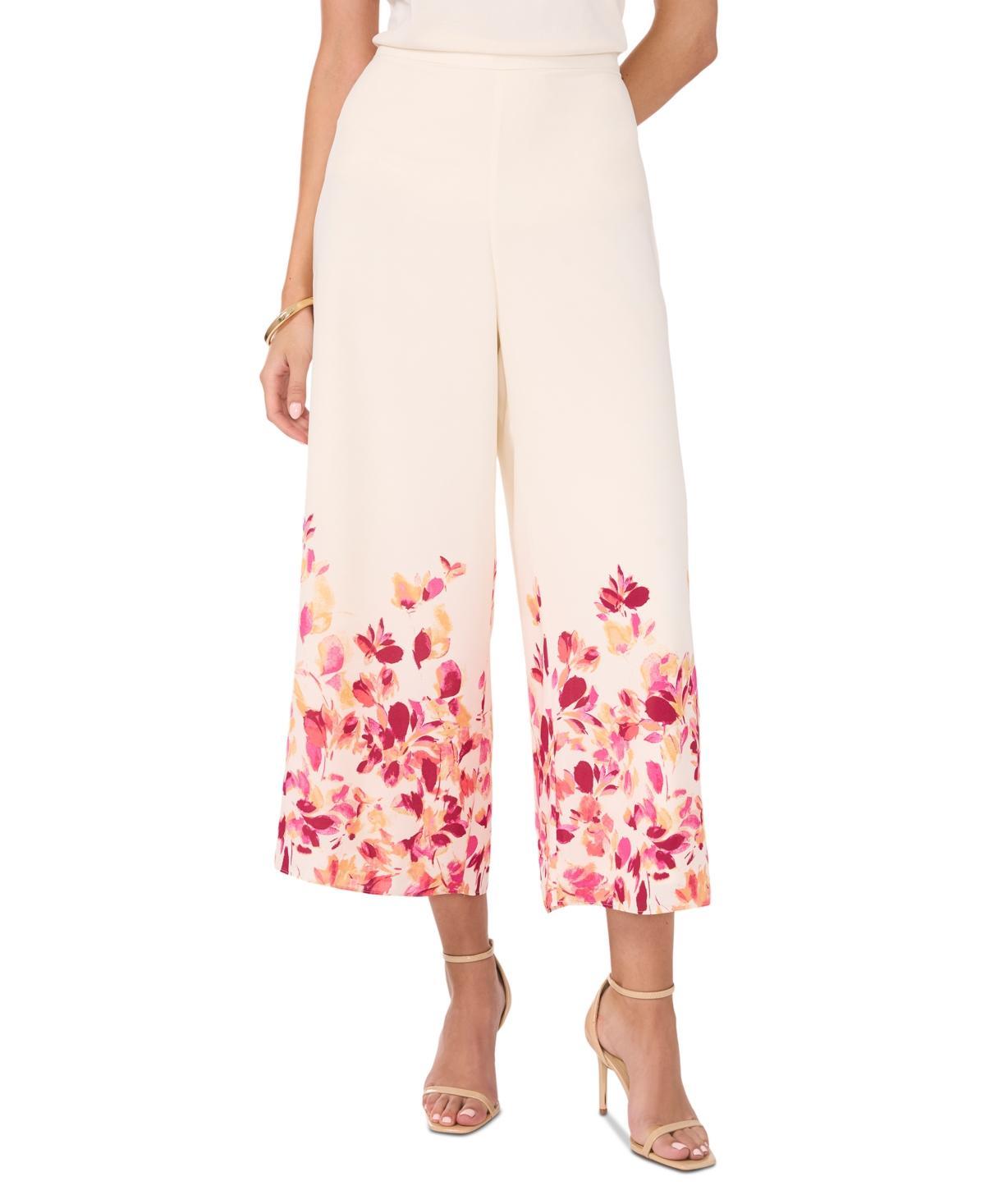 Sam & Jess Womens Floral Wide-Leg Pull-On Pants Product Image