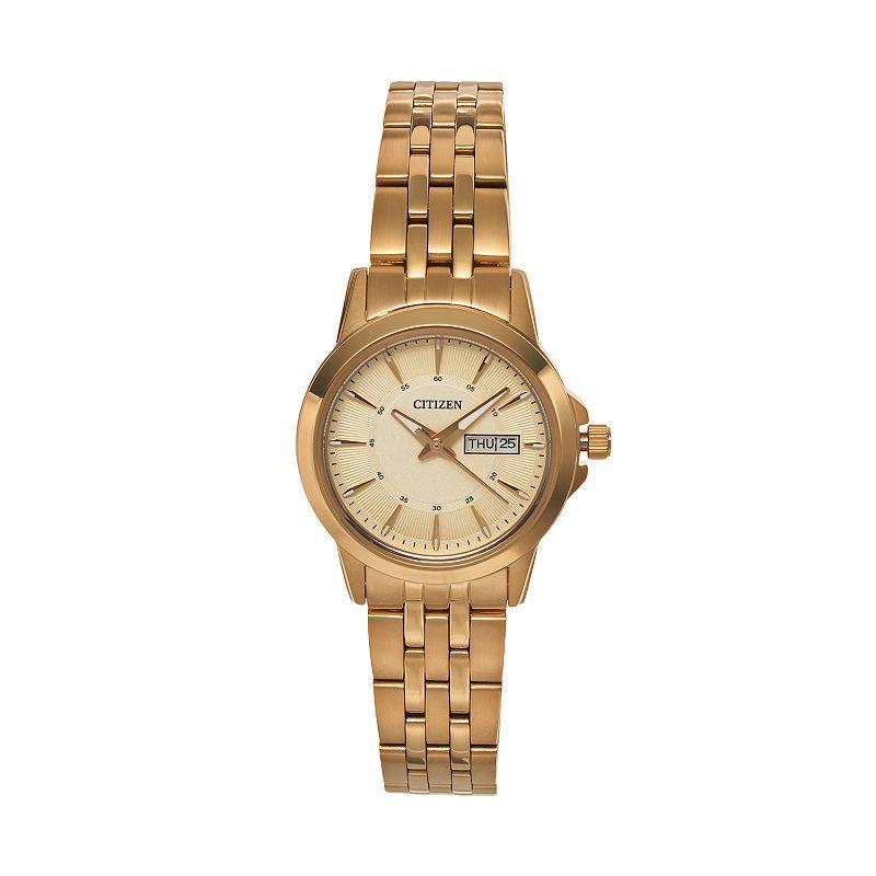 Citizen Womens Stainless Steel Watch - EQ0603-59P, Gold Tone Product Image