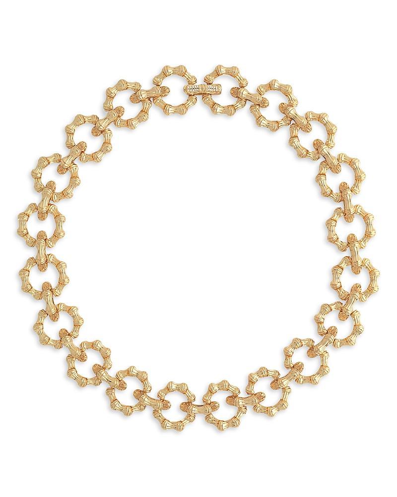 Womens Bamboo 18K Gold-Plated & Cubic Zirconia Chain Necklace Product Image