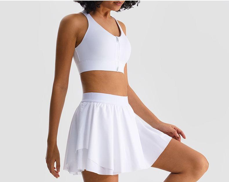 High Waist Plain Mini Sports Skort Product Image