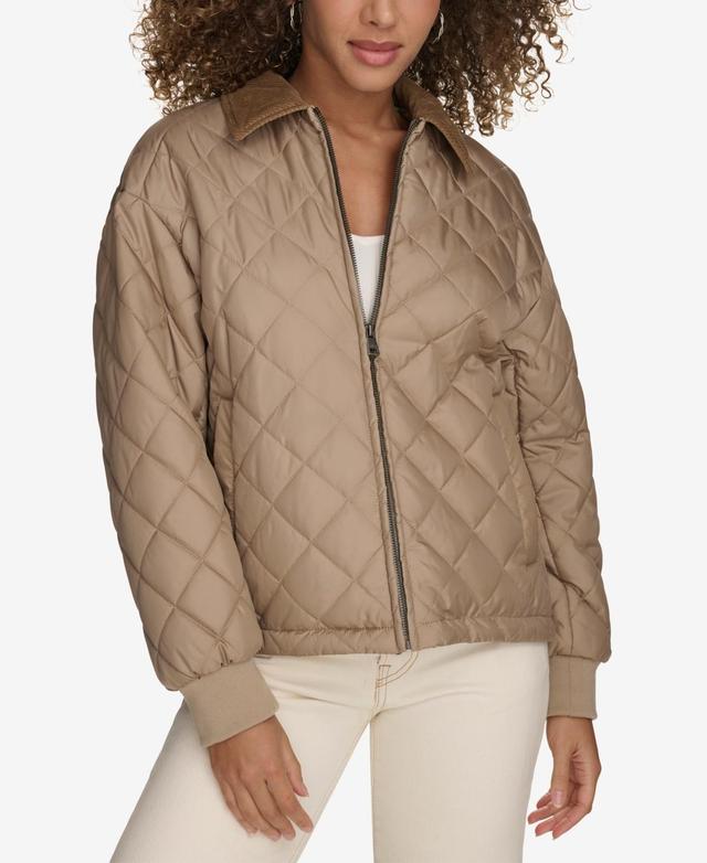 Levis Womens Diamond Quilted Bomber with Corduroy Collar Product Image