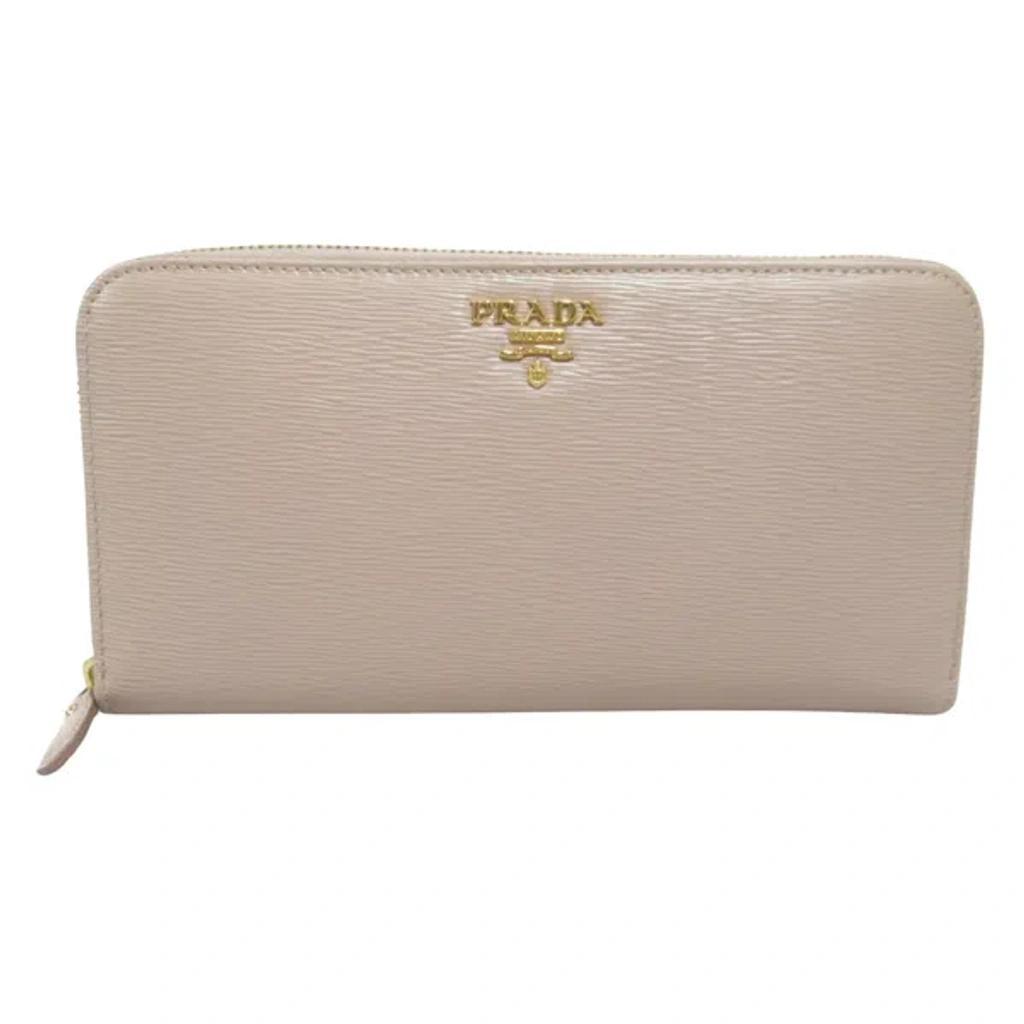 Saffiano Beige Leather Wallet  () Product Image