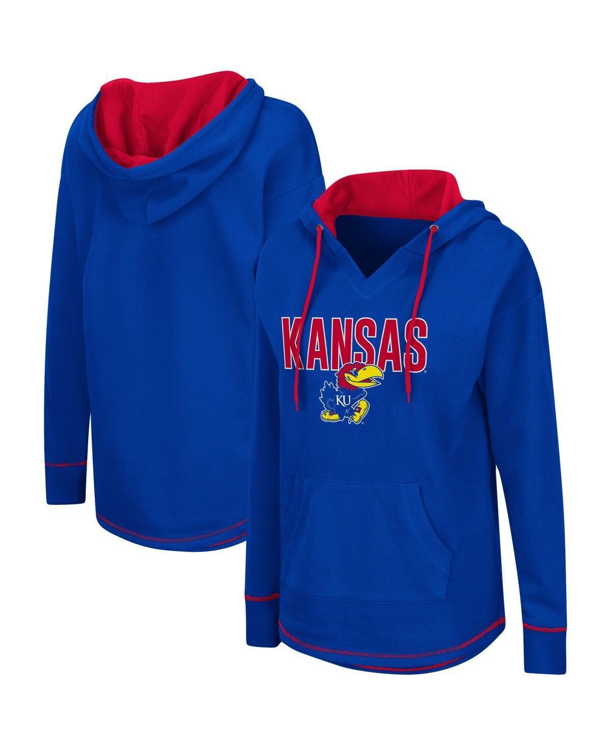 Womens Colosseum Royal Kansas Jayhawks Tunic Pullover Hoodie Product Image