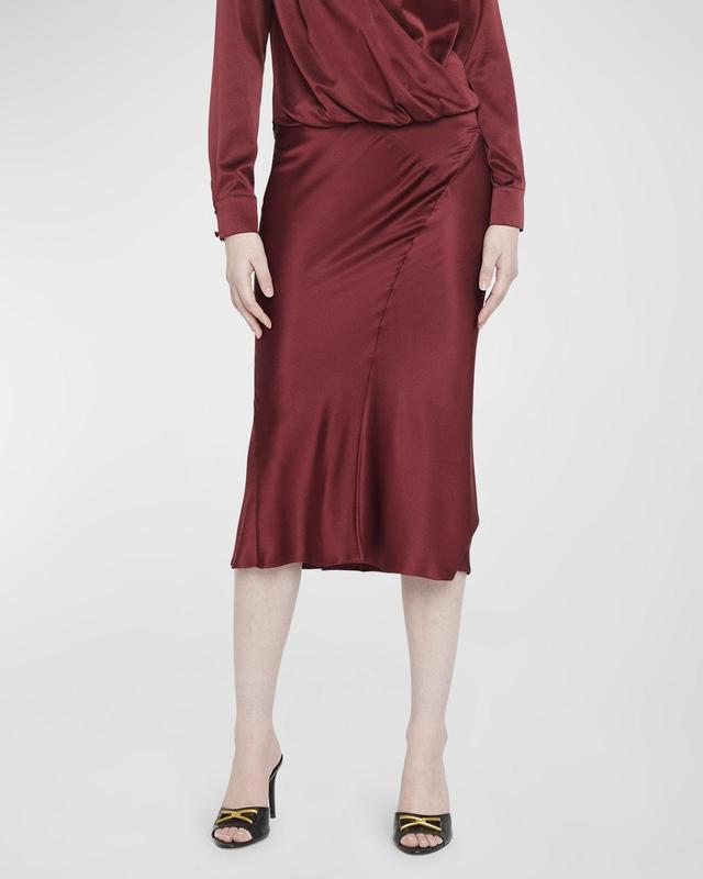 Veronica Beard Sorelle Stretch Silk Midi Skirt Product Image