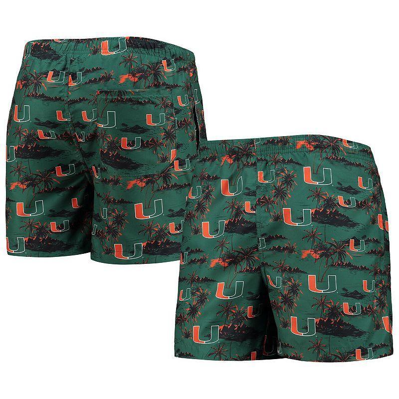 Mens FOCO Miami Hurricanes Island Palm Swim Trunks Product Image