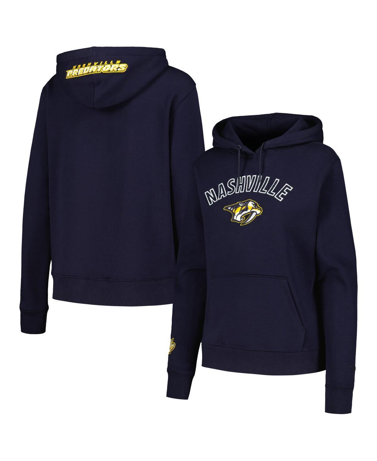 Womens Pro Standard Navy Nashville Predators Classic Chenille Pullover Hoodie Product Image