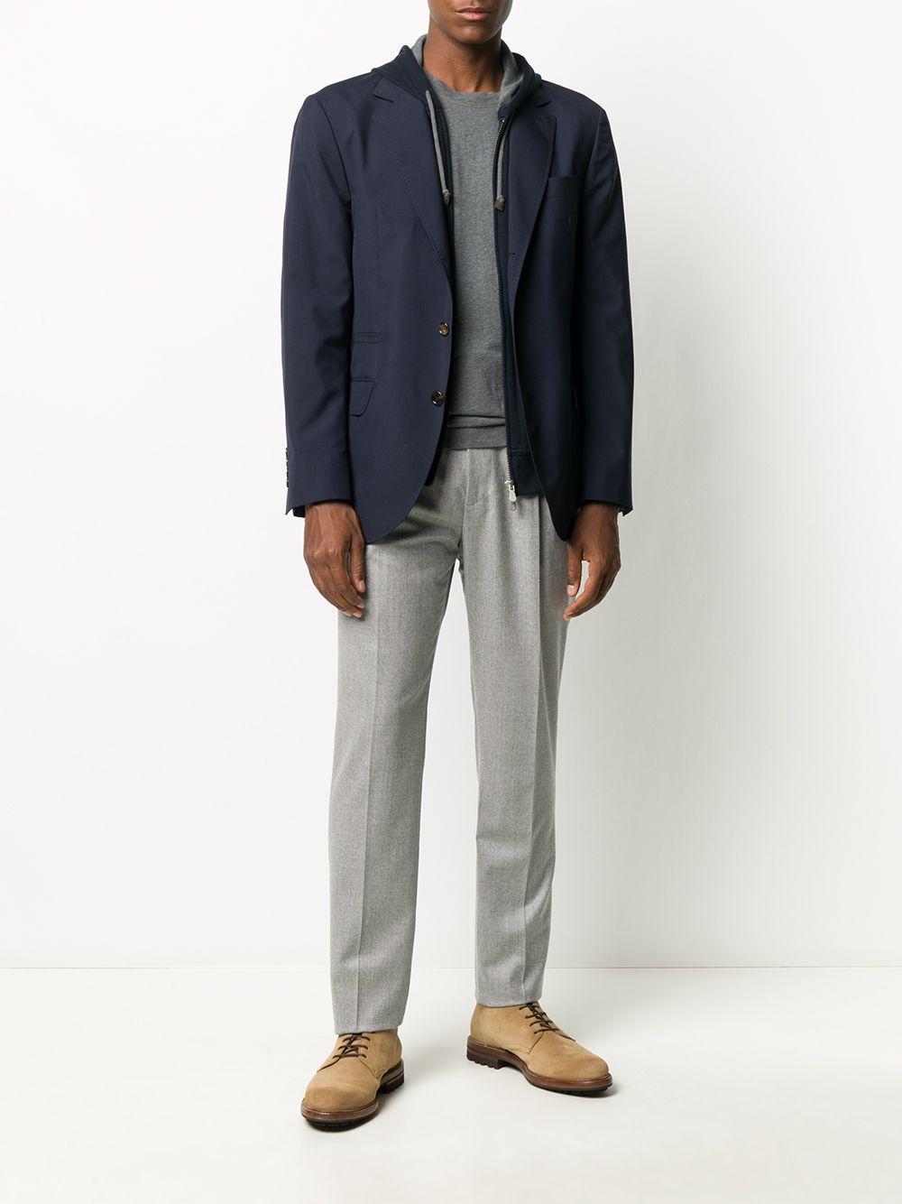 BRUNELLO CUCINELLI Drawstring Straight-leg Trousers In Grey Product Image