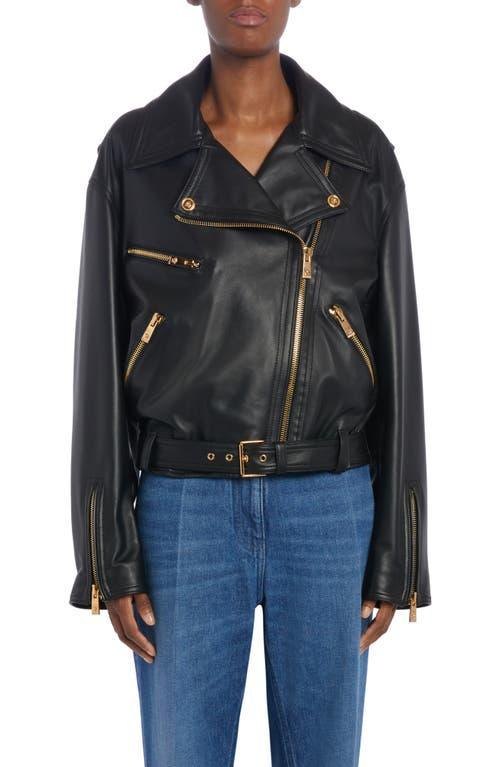 Versace Lambskin Leather Biker Jacket Product Image