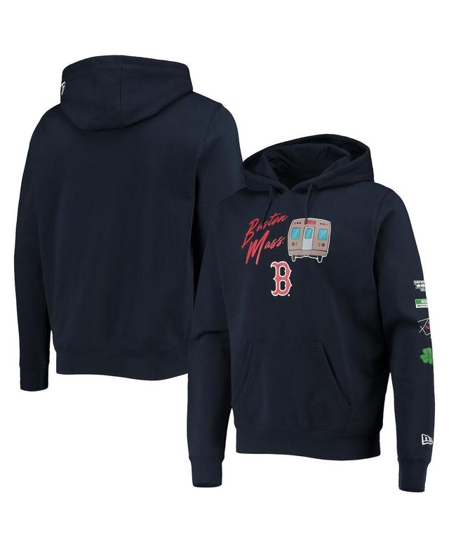 Mens New Era Boston Red Sox City Transit Pullover Hoodie Blue Product Image